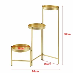 HELLOSHOP26 - Support de plante (à 3 cache-pots) métal laiton