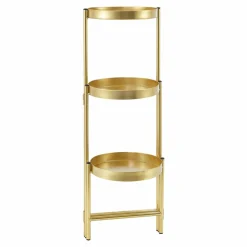 HELLOSHOP26 - Support de plante (à 3 cache-pots) métal laiton