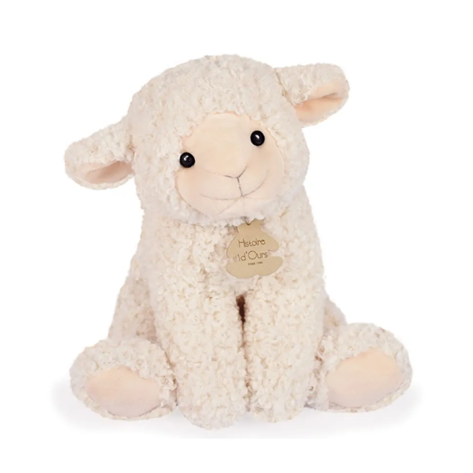 HISTOIRE D'OURS - Peluche agneau beige 30 cm