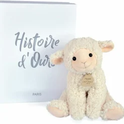 HISTOIRE D'OURS - Peluche agneau beige 30 cm