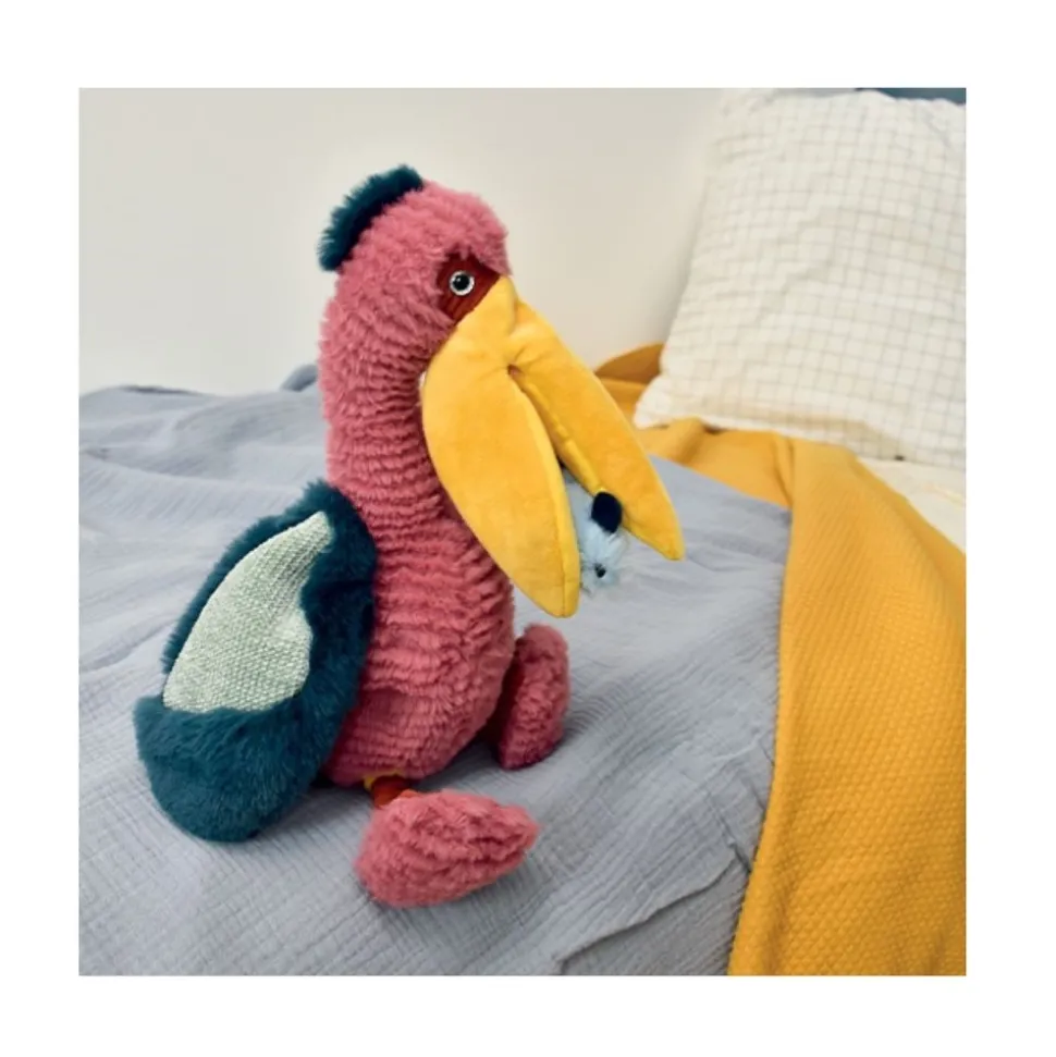 HISTOIRE D'OURS - Peluche pélican rose