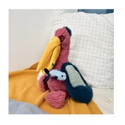 HISTOIRE D'OURS - Peluche pélican rose