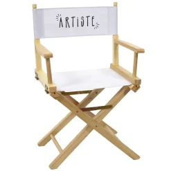 HOME DECO FACTORY - Chaise de directeur artistique en bois et tissu