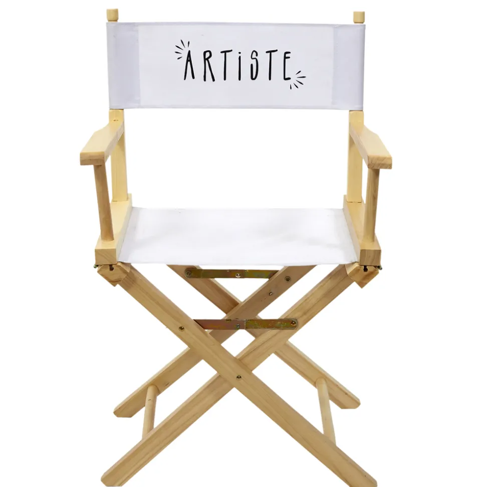 HOME DECO FACTORY - Chaise de directeur artistique en bois et tissu