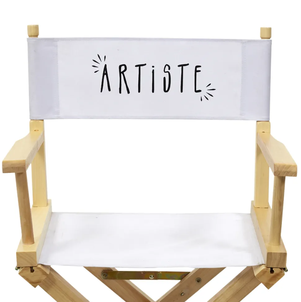 HOME DECO FACTORY - Chaise de directeur artistique en bois et tissu