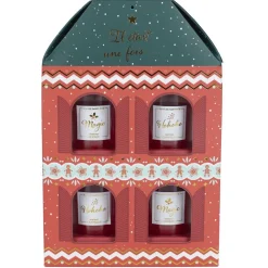 HOME DECO FACTORY - Lot de 4 bougies parfumées de Noël, senteur cookie cannelle
