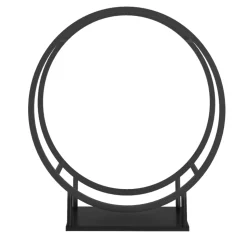 IDMARKET - Range bûches rond 70 x 30 x 75 cm étagère à bois en acier noir