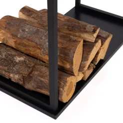 IDMARKET - Range bûches vertical large avec étagères 33 x 66 x 112 cm pour cheminée