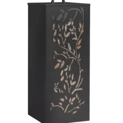 IDMARKET - Réservoir à granulés 55 kg noir rangement à pellets 36 x 36 x 87 cm - motif floral