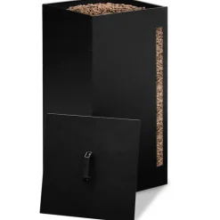 IDMARKET - Réservoir à granulés 30 kg noir rangement à pellets 35 x 35 x 53,5 cm