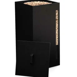 IDMARKET - Réservoir à granulés 45 kg noir rangement à pellets 36 x 36 x 76 cm