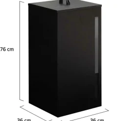 IDMARKET - Réservoir à granulés 45 kg noir rangement à pellets 36 x 36 x 76 cm
