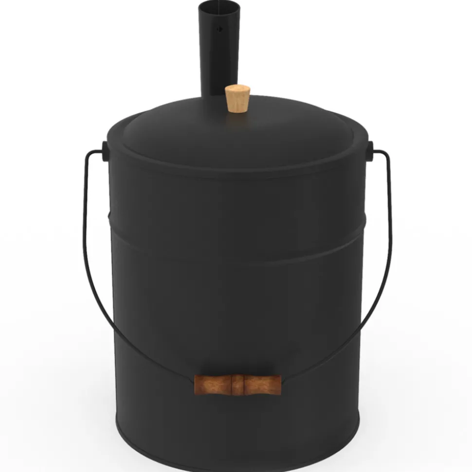 IDMARKET - Seau à cendres 15 l avec pelle et couvercle