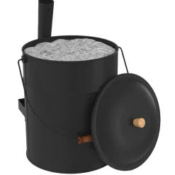 IDMARKET - Seau à cendres 15 l avec pelle et couvercle