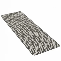 IDMARKET - Tapis intérieur d'entrée et de couloir caraiba gris et blanc 60 x 180 cm