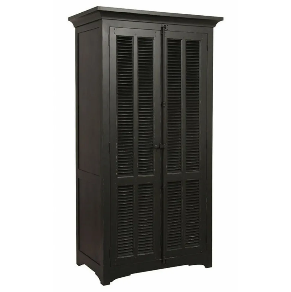 INTERIOR'S - Armoire 2 portes penderie bois noir - vénitiennes interior's