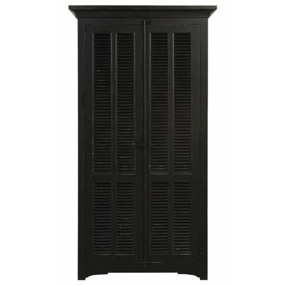 INTERIOR'S - Armoire 2 portes penderie bois noir - vénitiennes interior's