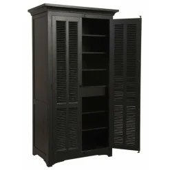 INTERIOR'S - Armoire 2 portes penderie bois noir - vénitiennes interior's