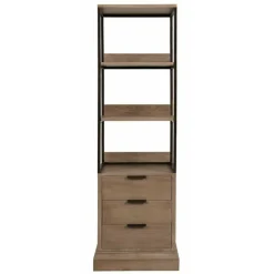 INTERIOR'S - Bibliothèque 3 tiroirs bois beige - demeure interior's