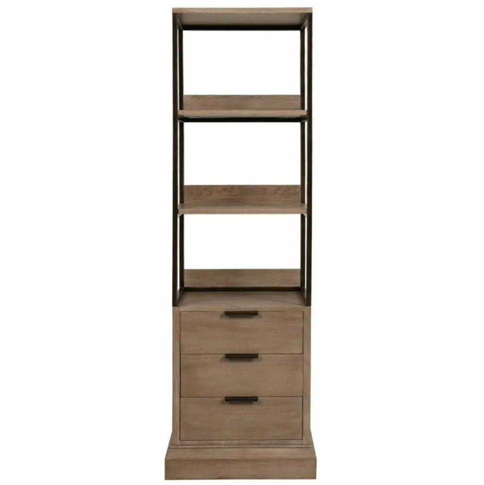 INTERIOR'S - Bibliothèque 3 tiroirs bois beige - demeure interior's