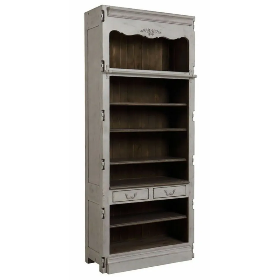 INTERIOR'S - Bibliothèque modulable 2 tiroirs bois gris - château interior's