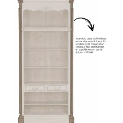 INTERIOR'S - Bibliothèque modulable 2 tiroirs bois gris - château interior's