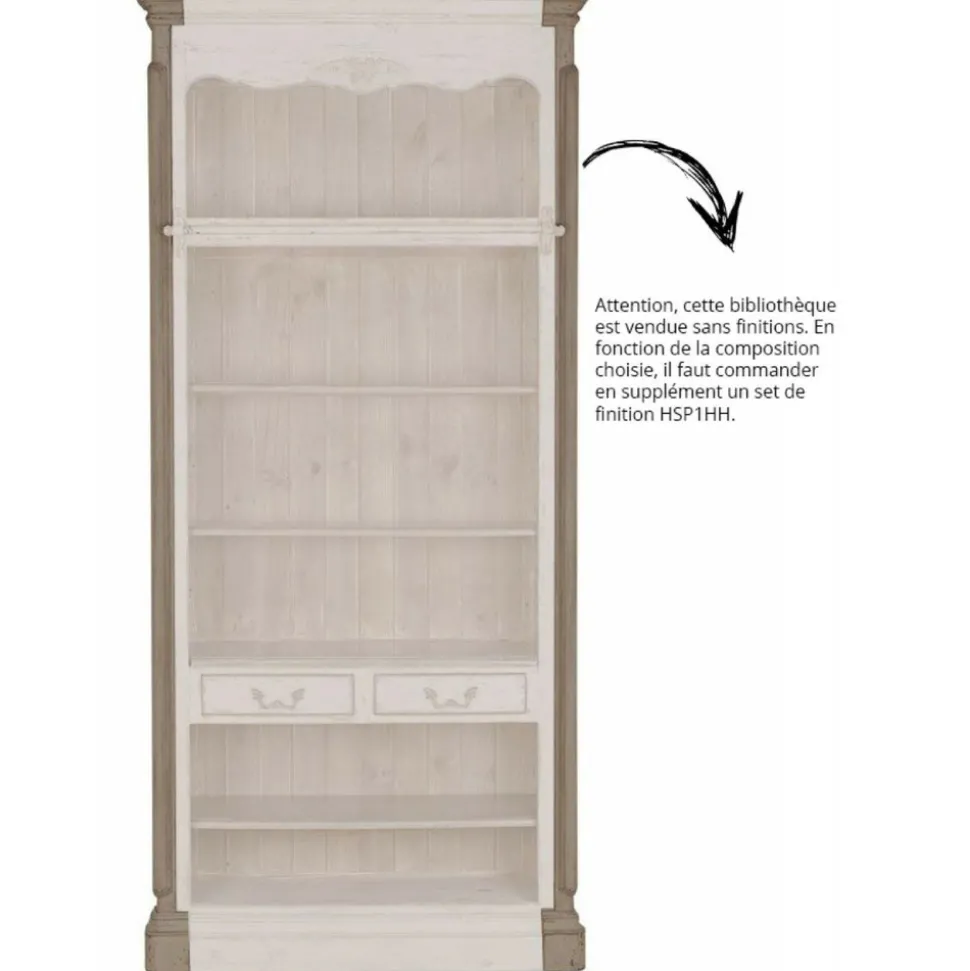 INTERIOR'S - Bibliothèque modulable 2 tiroirs bois gris - château interior's