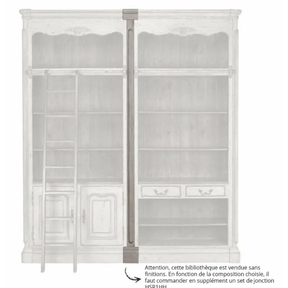 INTERIOR'S - Bibliothèque modulable 2 tiroirs bois gris - château interior's