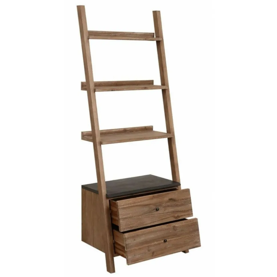 INTERIOR'S - Bibliothèque étagère échelle bois gris - horizon interior's