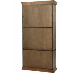 INTERIOR'S - Bibliothèque vitrée 2 portes bois marron - manufacture interior's