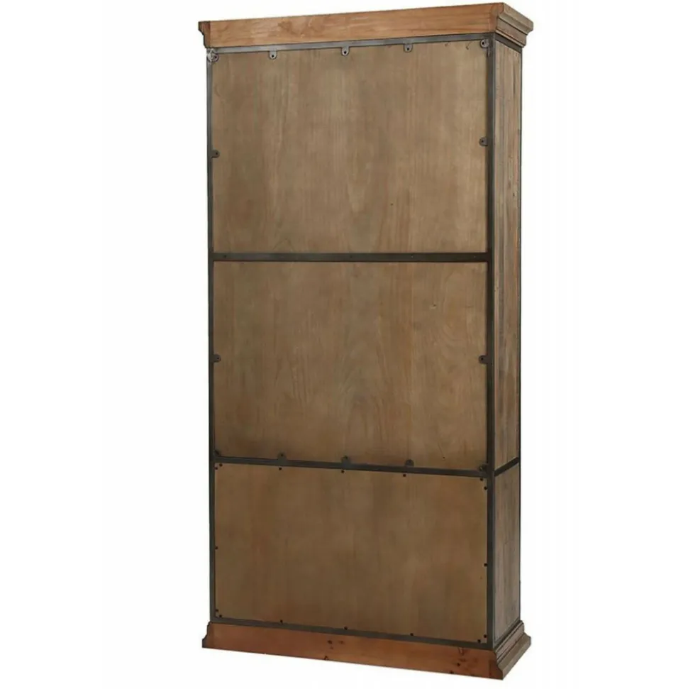 INTERIOR'S - Bibliothèque vitrée 2 portes bois marron - manufacture interior's