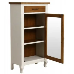 INTERIOR'S - Bibus 1 porte vitrée bois blanc - provence interior's