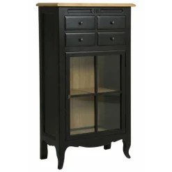 INTERIOR'S - Bibus 1 porte vitrée bois noir - manoir interior's