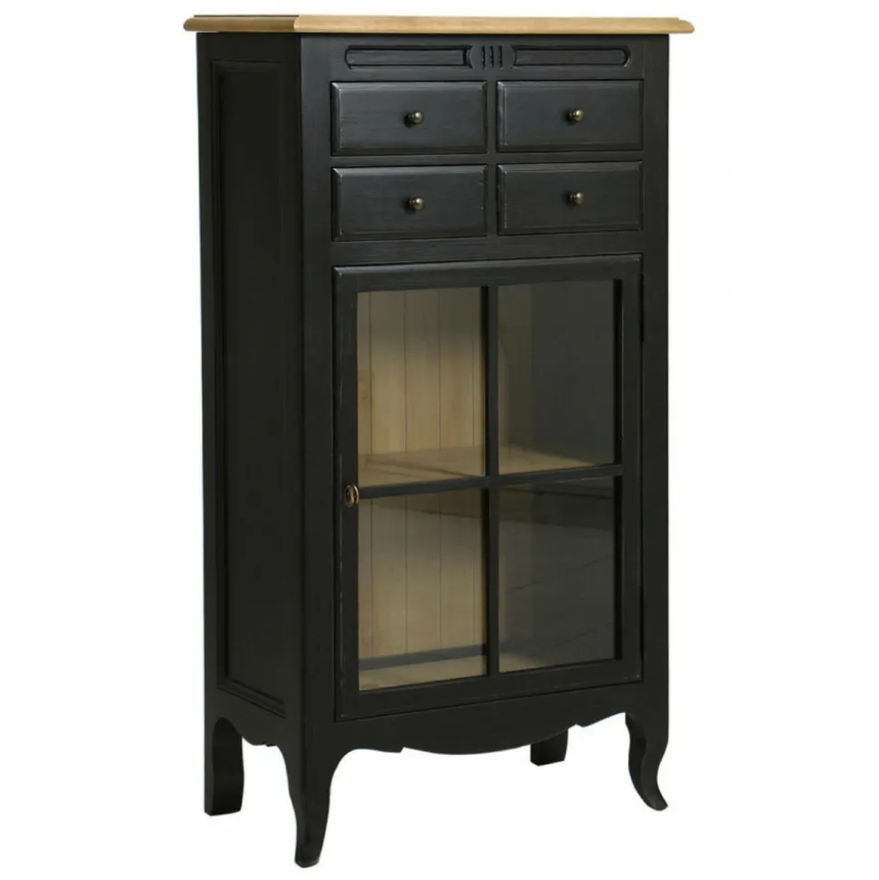 INTERIOR'S - Bibus 1 porte vitrée bois noir - manoir interior's