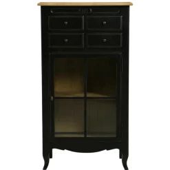 INTERIOR'S - Bibus 1 porte vitrée bois noir - manoir interior's