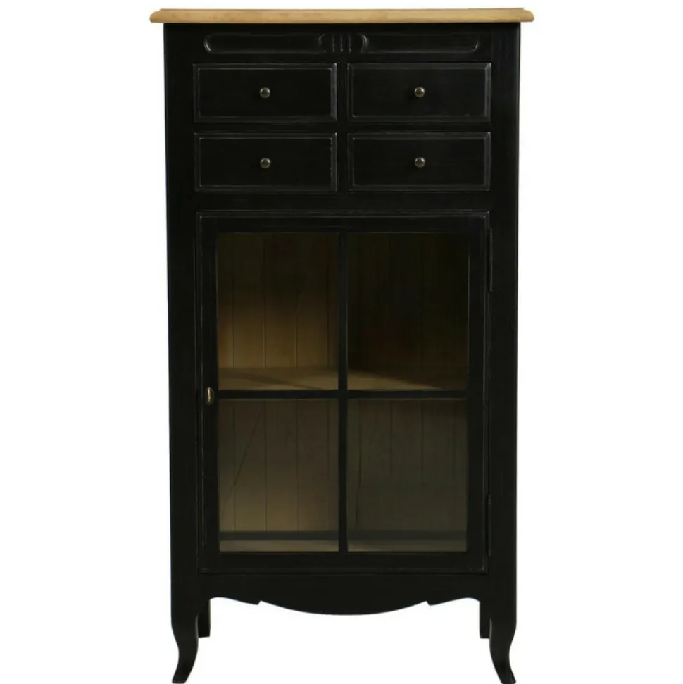 INTERIOR'S - Bibus 1 porte vitrée bois noir - manoir interior's