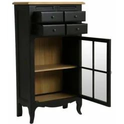 INTERIOR'S - Bibus 1 porte vitrée bois noir - manoir interior's