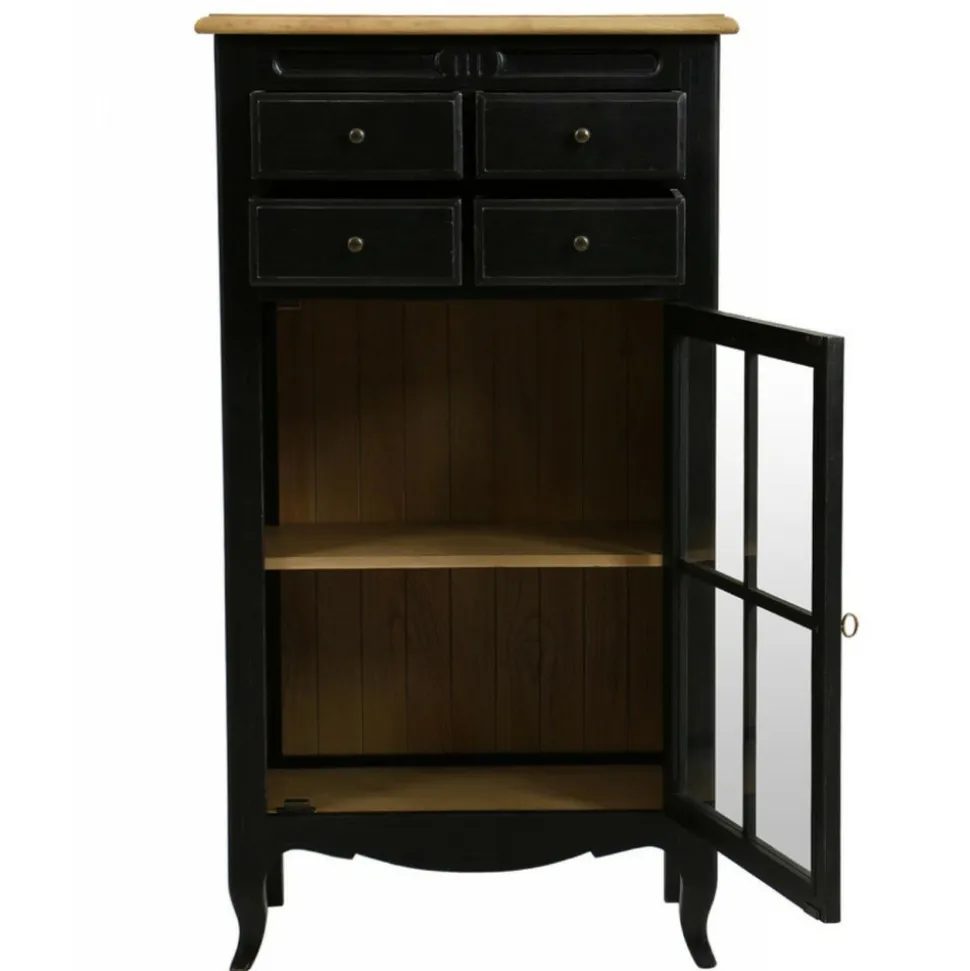 INTERIOR'S - Bibus 1 porte vitrée bois noir - manoir interior's