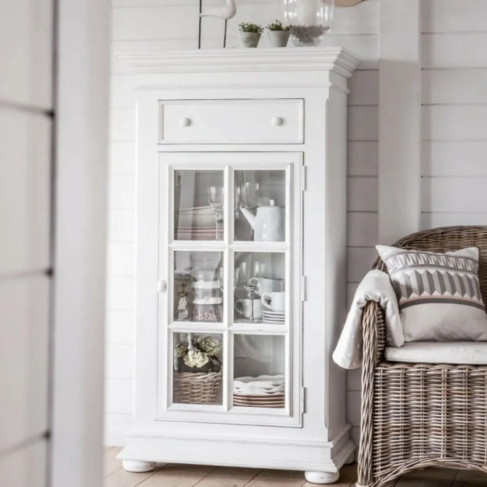 INTERIOR'S - Bibus 1 porte vitrée bois blanc - harmonie interior's