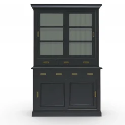 INTERIOR'S - Buffet 2 portes vitrées mdf noir - rhode island interior's