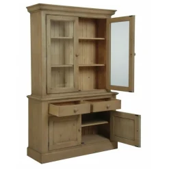 INTERIOR'S - Buffet 2 portes vitrées moulurées bois marron - natural interior's