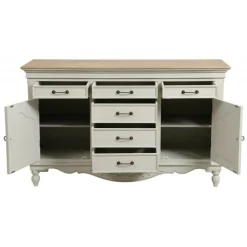 INTERIOR'S - Buffet bas 2 portes 6 tiroirs mdf blanc - romance interior's