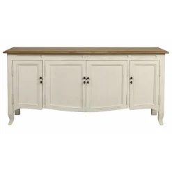 INTERIOR'S - Buffet bas 4 portes 1 tiroir bois blanc - manoir interior's