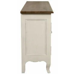 INTERIOR'S - Buffet bas 4 portes 1 tiroir bois blanc - manoir interior's