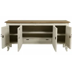 INTERIOR'S - Buffet bas 4 portes 1 tiroir bois blanc - manoir interior's