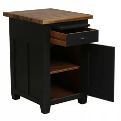 INTERIOR'S - Buffet bas 1 porte 1 tiroir bois noir - brocante interior's