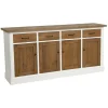 INTERIOR'S - Buffet bas 4 portes bois blanc - rivages interior's