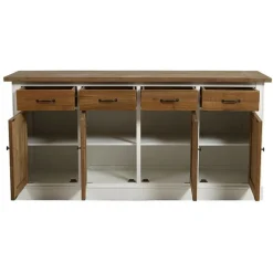 INTERIOR'S - Buffet bas 4 portes bois blanc - rivages interior's