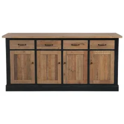 INTERIOR'S - Buffet bas 4 portes bois bleu - rivages interior's