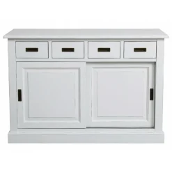 INTERIOR'S - Buffet bas 2 portes 4 tiroirs supérieurs mdf blanc - rhode island interior's